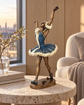 SMÅ GAVER TIL PIGE. Smuk og billig bronzefigur af ballerina i dans