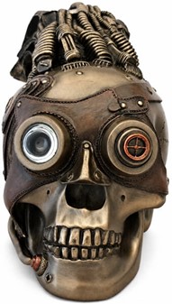GODE GAVER. Flot Veronese figur af Steampunk kranie med læder hår