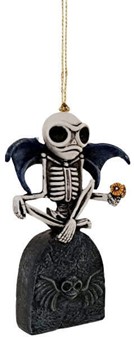 Unik Skelet Flagermus Figur. Bat-Bones gotisk dekor med mørk humor