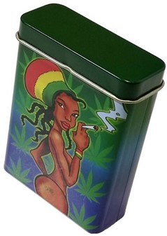 ETUI TIL HJEMMERULLET CIGARETTER. 4 stk. metal etui til cigaretpakke