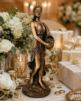 Fortuna figur i bronze. Giv lykke i bryllupsgave