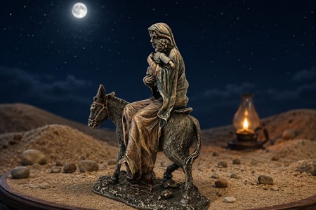 MARIA FIGUR. Maria med Jesusbarnet på et æsel på vej til Jerusalem