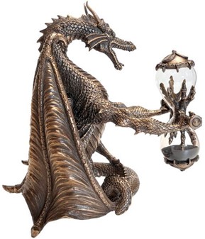 TIMEGLAS. Unik Veronese skulptur af dragen med timeglas i hænderne