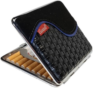Billige, Elegant Læder Cigaretetui i sort til 20 Cigaretter
