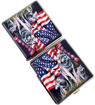 Cigaretetui Metal 20 Stk. Ulve og Flag – Standard Cigaretter