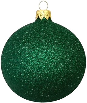 Ekstremt grønne, skinnende med glitter glas julekugler, Ø 10 cm 6 stk