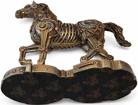 Enestående Steampunk Hest: Unik Bronze Kunst – Drømmenes Mekanik!