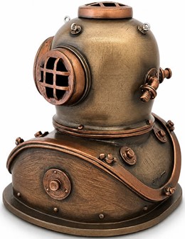 GAVE TIL DYKKER. Unik Veronese figur i form Steampunk dykkerhjelm