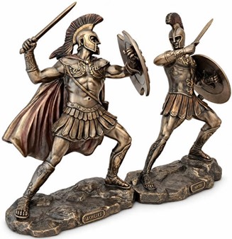 GRÆSKE HELTE. Bronze figur af Hektor den tapreste af trojanske krigere
