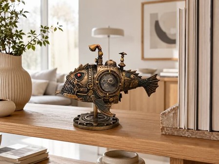 Unik ubåd figur i Steampunk-stil til kontoret eller stuen dekoration