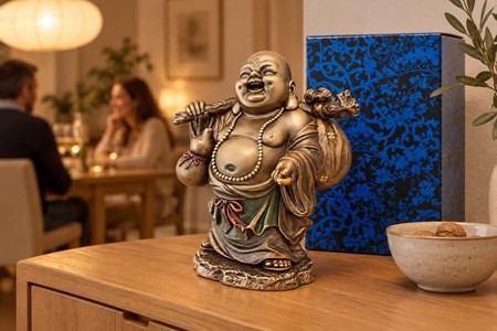 Smilende Buddha figur: Din Daglig Dosis af Lykke og Held