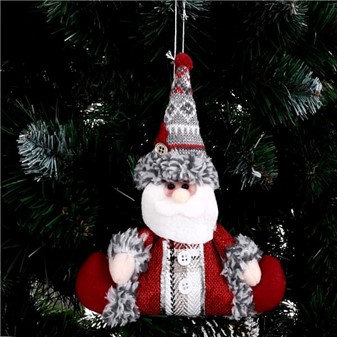 Sød julemand figur. Sjov og billig dekorativ nisse til ophæng. H 19 cm