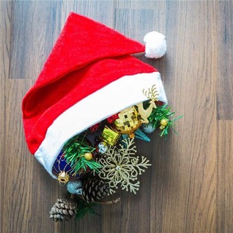Julemandshue. Klassisk og billig rød nissehue til advent, juletid