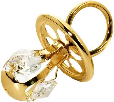 SYMBOLSK BRYLLUPSGAVE. Forgyldt sut til baby med Swarovski krystaller