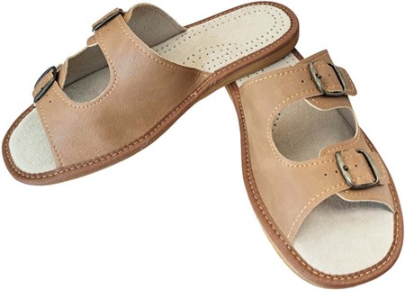 SOMMER LÆDER SLIPPERS HERRE. hjemme sandaler til manden med spænder
