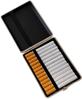 CIGARETETUI STOR. Vom Hofe bedste mørkebrun etui i naturligt læder