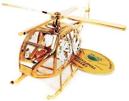 GAVE TIL HAM DER HAR ALT. Forgyldt helikopter med Swarovski krystaller