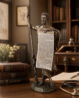 Hippokrates Bronzefigur. Eksklusiv Gave til Læger og Lægekandidater