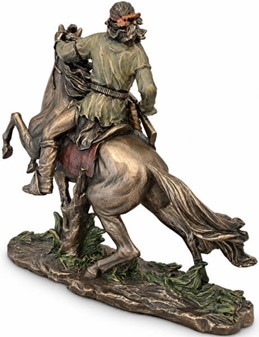 INDIANER FIGUR. Apache på hest, bronze dekoration til hjemmet