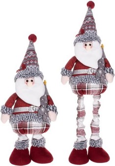 Originale julepynt. Charmerende julemand på teleskopben H: 40-65 cm