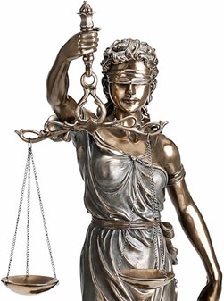 RETFÆRDIGHEDS GUDINDE. Justitia figur bronze til kontor dekoration