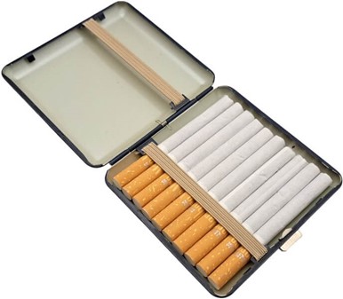 Cigaret Etui Metal med Ørne. Det ultimative cigaret etui til 20 stk.