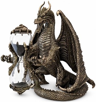 TIMEGLAS. Unik Veronese skulptur af dragen med timeglas i hænderne