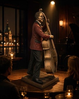 JAZZ KONTRABASSIST FIGUR | Julegave til Musiker og Musikelskeren