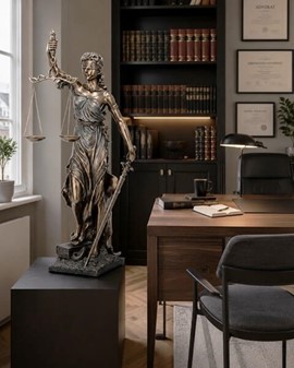 RETFÆRDIGHEDS GUDINDE. Justitia figur bronze til kontor dekoration