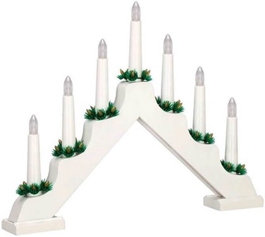 ADVENTSSTAGE MED 7 LED LYS. Flot julepynt, batteri julestage hvid