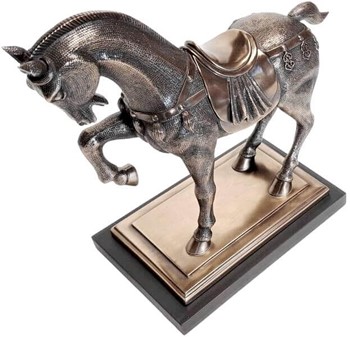 Gave til Rytter. Bronze Hestefigur. Symbol på Styrke, Frihed, Skønhed