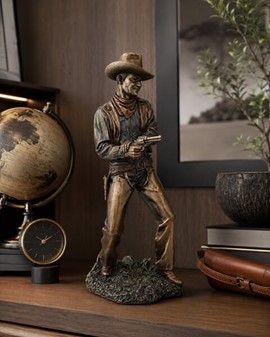 Cowboy figur i bronze finish. Vilde vestens sjæl til dit hjem