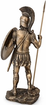 GODE IDEER TIL INDRETNING. Bronze figur af spartanske kriger med spyd