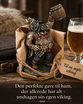 Sjov Viking Figur med et Krus Øl. Perfekt idé til ukonventionel gave