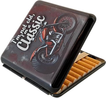 Cigaret Etui Metal med Chopper Motiv – Den perfekte gave til mænd