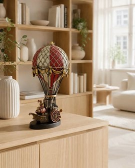 GAVE TIL MAND. Forbløffende dekorativ figur af Steampunk ballon