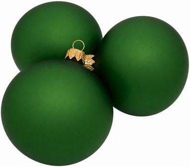 Spektakulær polske glas julekugler i intens grøn mat, Ø 8 cm 6 stk