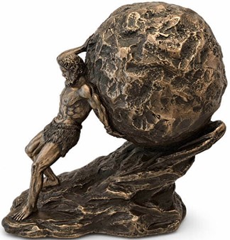 Sisyfos Bronze Figur. Et Symbol på Vedholdenhed og Dekorativ Elegance