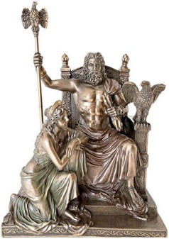 Zeus og Hera figur. Symbol på evig kærlighed og guddommelig kraf