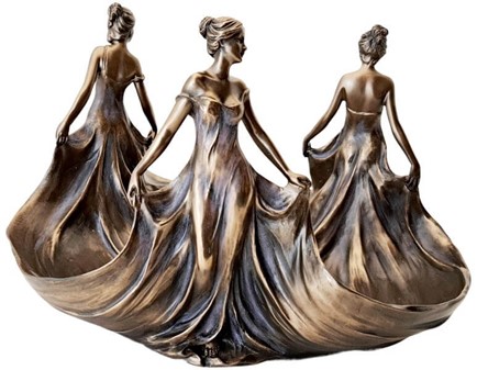 MORSDAG GAVE. Unik art nouveau skål med tre Lady til bolig dekoration