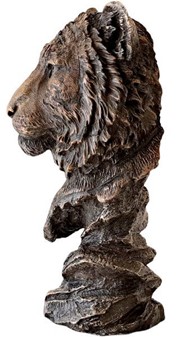Bronze buste af tiger. Eksklusiv stuepynt og kontordekoration