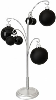 Små julekugler fra Polen, billige priser, sort mat & blank. Ø 3 & 6 cm