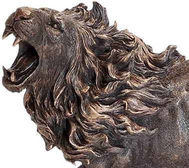 LØVE FIGUR. Brølende Elegance og Majestætisk Bronzefigur Til Hjemmet