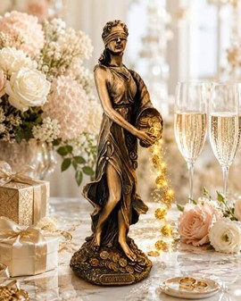 Fortuna figur i bronze. Giv lykke i bryllupsgave