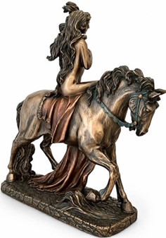 Lady Godiva til hest. Eksklusiv figur - symbol på mod og skønhed