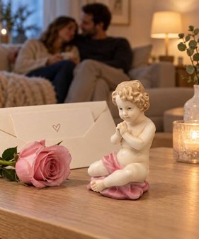 ENGEL FIGUR. Charmerende porcelæn figur. Et symbol på ro og skønhed