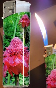 ENGANGSLIGHTER MED BILLEDE. Billige lightere med blomster. 5 stk