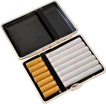 BILLIG JULEGAVE TIL HENDE. Skønhed cigaretetui lavet af ægte læder