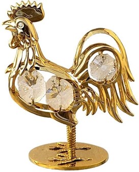 FØDSELSDAGSGAVE TIL KÆRESTEN MAND. Hane figur med Swarovski krystaller