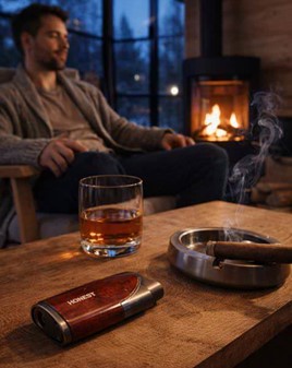 To brænder cigar lighter med cigar punch. Perfekt gave til mænd